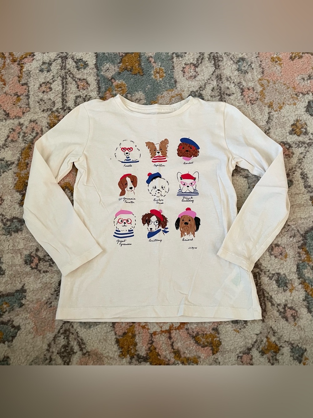 Crewcuts Girls' Cream Dog Graphic Long-Sleeve Tee
